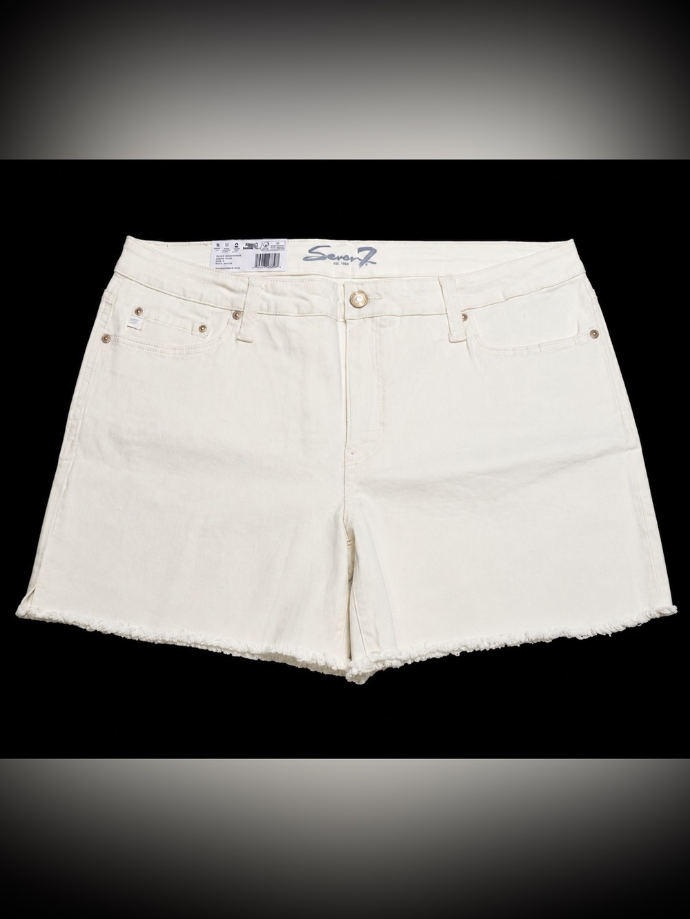 Seven7 Off-White High-Rise Denim Shorts NWT SZ 16